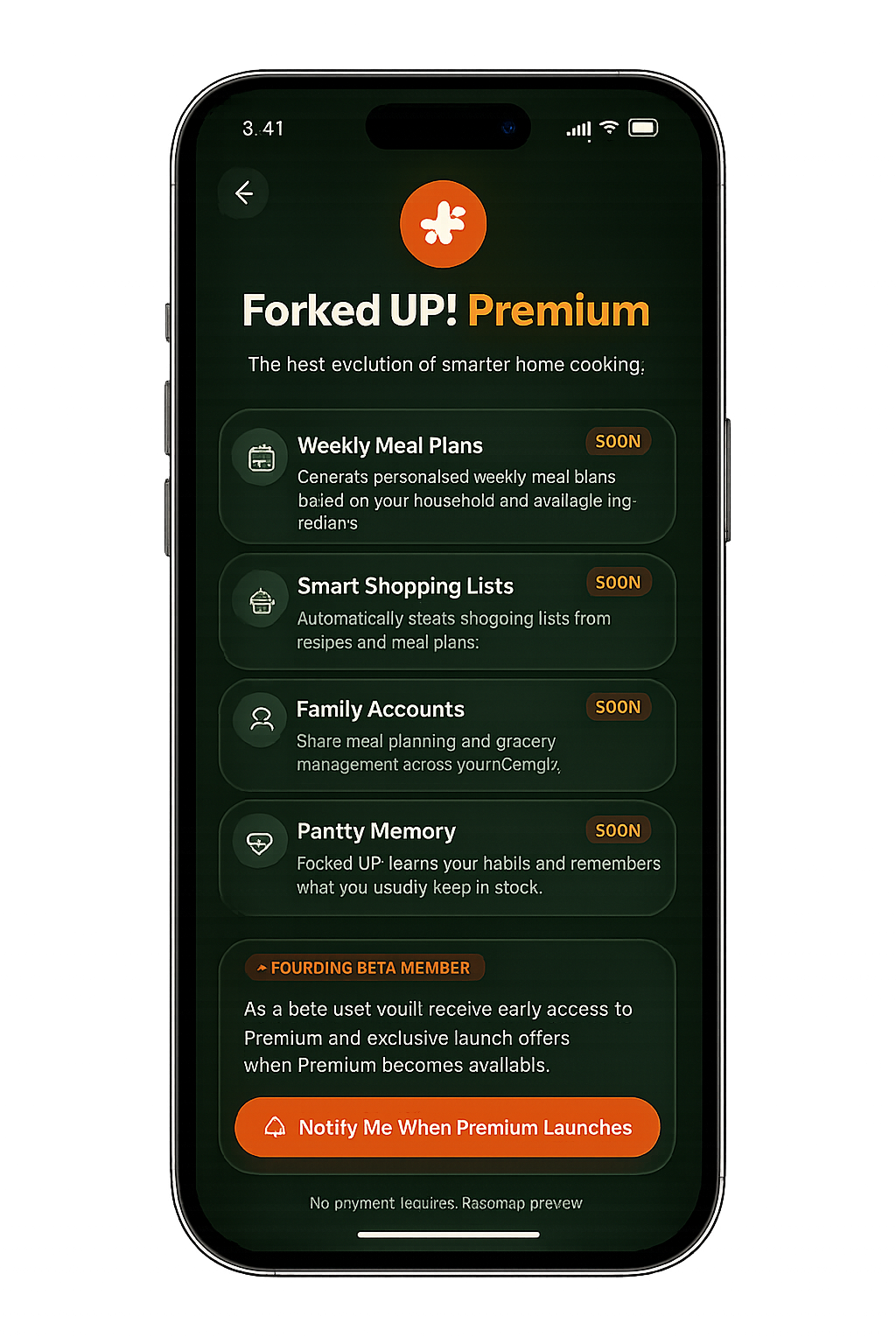 Forked UP! premium screen